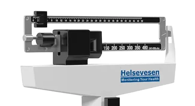 Helsevesen Mechanical Beam Scale, Eye-Level Professional Medical Physician Weigh Scale with Height Rod