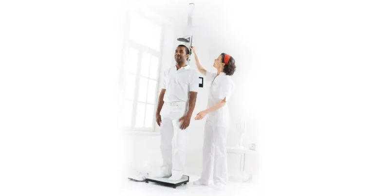 seca 284 Digital Physician Medical Scale (Over 7 ft Height Measure) - for Low Ceilings – Multi-line Touch Display (Height, Weight, Auto-BMI) – Digital Height Measurement – EMR Validated – Max 660 lbs